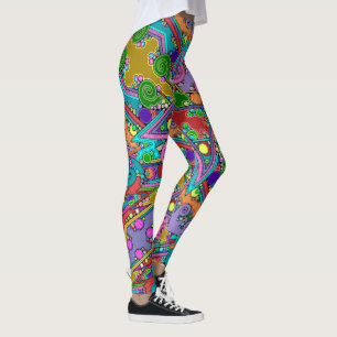 Handgemalte und digital gemalte Musterkunst 12 Leggings