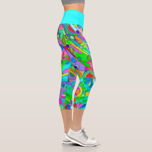 Handgemalte und digital gemalte Musterkunst 18 Capri Leggings