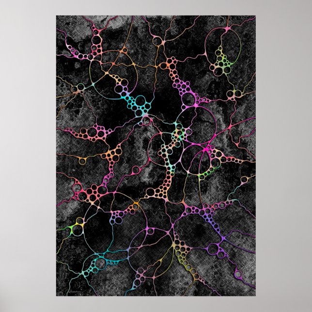 Handgemalte und digital gestrichene Muster Art 44 Poster (Vorne)