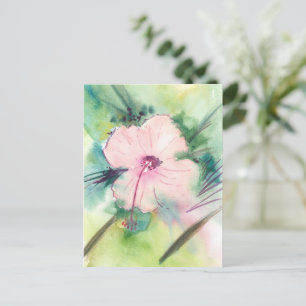 Handgemalte Wasserfarbe-Belizean-Hibiskusblüte Postkarte