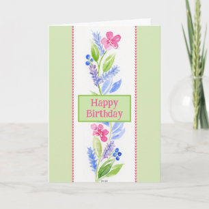 Handgemalte Wasserfarbe Floral GEBURTSTAG Karte