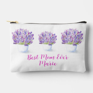 Handgemalte Wasserfarbe Lavendel Blumen MOM Zubehörtasche