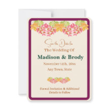 Handgemalte Wasserfarben-Blätter Save the Date Fot