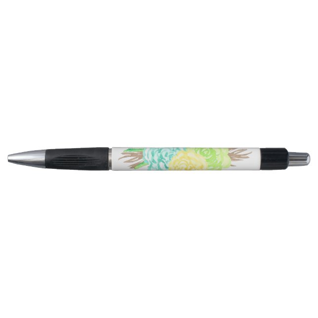 Handgemalte Wasserfarben Florals Personalisiert Kugelschreiber (Vorderseite)