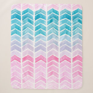 Handgemalte Wasserfarben geometrisch blau und blau Sherpadecke