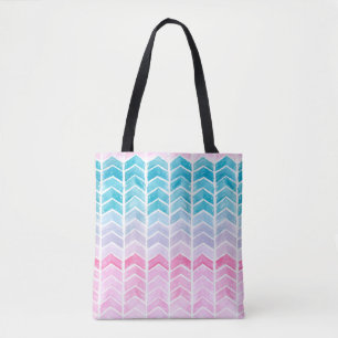 Handgemalte Wasserfarben geometrisch blau und blau Tasche
