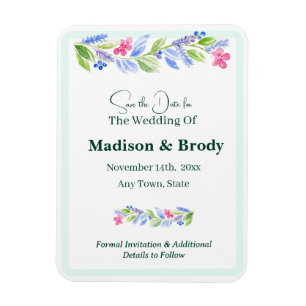 Handgemalte Wasserfarben Save the Date Magnet