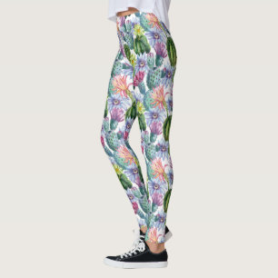 Handgemalte Wasserfarbenkaktus Muster 2 Leggings