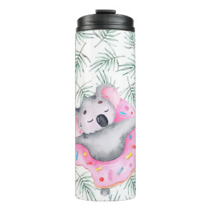 Handgemalte Wasserfarbenmuster mit Koala tropica Thermosbecher