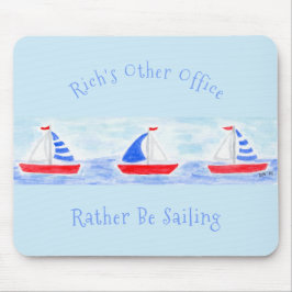 Handgemalte Watercolor Segelboote segeln eher Mousepad