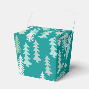 Handgemalte Weihnachtsbaumen Aqua White Blue Aquam Geschenkschachtel