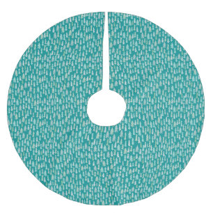 Handgemalte Weihnachtsbaumen Aqua White Blue Aquam Polyester Weihnachtsbaumdecke