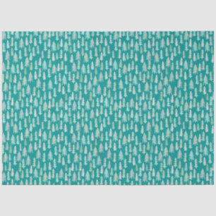 Handgemalte Weihnachtsbaumen Aqua White Blue Aquam Seidenpapier