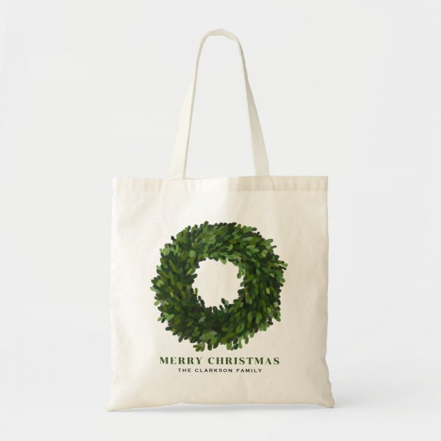 Handgemalte Weihnachtsfeiertage aus Boxwood Tragetasche (Vorne)