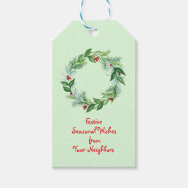 Handgemalte Weihnachtsfeiertage Wreath Geschenkanhänger