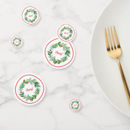 Handgemalte Weihnachtsfeiertage Wreath Konfetti