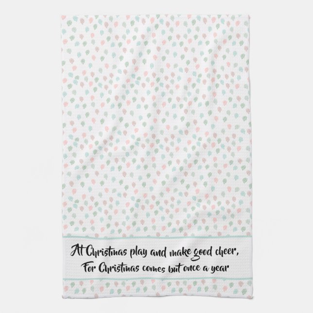 Handgemalte Weihnachtskiefernkonen Pastel Multicol Geschirrtuch (Vertikal)