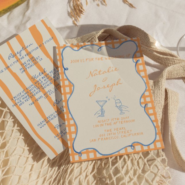 Handgemalte Whimsikfarben in einer Hochzeit Einladung (Von Creator hochgeladen)