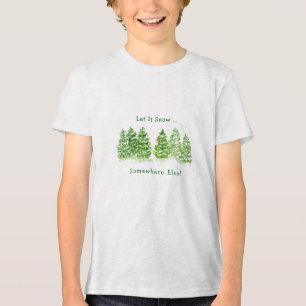 Handgemalte Winterbäume Ließ Schnee irgendwo ander Tri-Blend Shirt