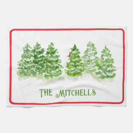 Handgemalte Winterbaumen PERSONALISIEREN NAME Geschirrtuch