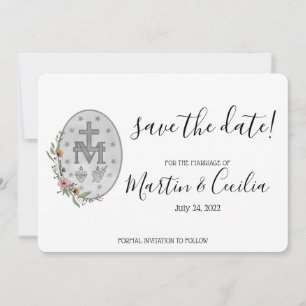 Handgemalte, wunderbare Medaillenkarte Save the Da Date