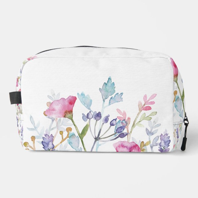 Handgemalte, wunderschöne Blumenmuster Waschbeutel (Vorderseite)