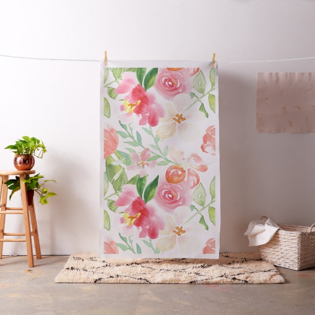 Handgemalte, zarte Blume Stoff (Beispiel)