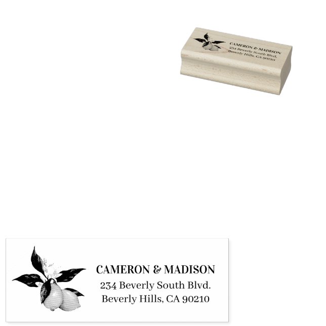 Handgemalte Zitronen mit Blume Hochzeit Gummistempel (Stempel)