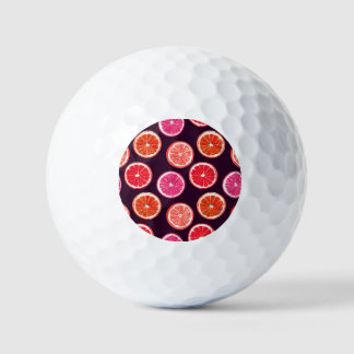 Handgemalte Zitrusfrüchte, dunkles Muster Golfball