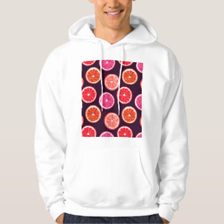 Handgemalte Zitrusfrüchte, dunkles Muster Hoodie