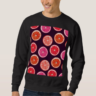 Handgemalte Zitrusfrüchte, dunkles Muster Sweatshirt