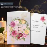 Handgemalter burgunderrosa floraler Kranz Beileid