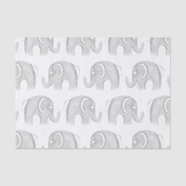 Handgemalter Elefant des modernen Aquarells des Seidenpapier (Vorderseite)