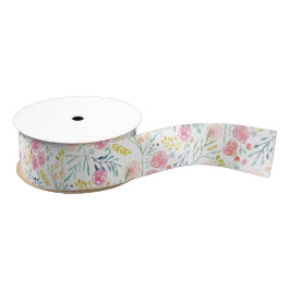 Handgemalter Frühling mit Blumen Ripsband