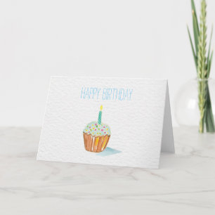 handgemalter Geburtstagscupcake Karte
