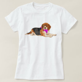 Handgemalter Hipster Beagle Hund T-Shirt