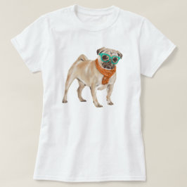 Handgemalter Mops Bulldog T-Shirt
