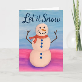 Handgemalter Schneemann als Weihnachtsgruß Karte