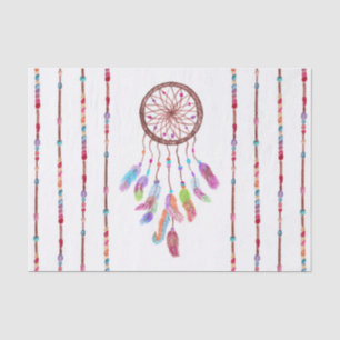 Handgemaltes Aquarell Dreamcatcher bördelt Feder Seidenpapier