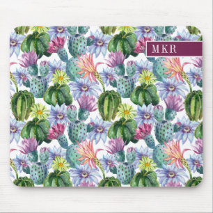Handgemaltes Aquarell-Kaktus-Muster Mousepad
