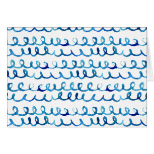 Handgemaltes blaues Aquarell-gewelltes Profil
