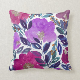 handgemaltes Blumenkissen des Watercolor Kissen