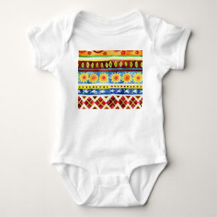 Handgemaltes ethnisches Wasserfarbmuster Baby Strampler