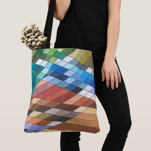 Handgemaltes geometrisches abstraktes Muster Tasche