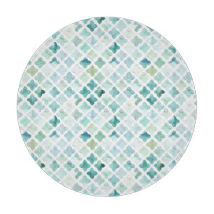 Handgemaltes Türkis-Muster Schneidebrett