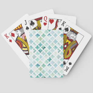 Handgemaltes Türkis-Muster Spielkarten