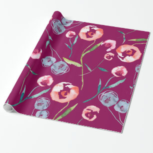 Handgemaltes Watercolor-Rosen-Verpackungs-Papier Geschenkpapier
