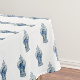 Handgemälztes Blau und weißes Ginger-Tablett Tischdecke