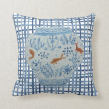 Handgemälztes weißes Ginger-Kissen-Kissen