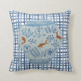 Handgemälztes weißes Ginger-Kissen-Kissen Kissen